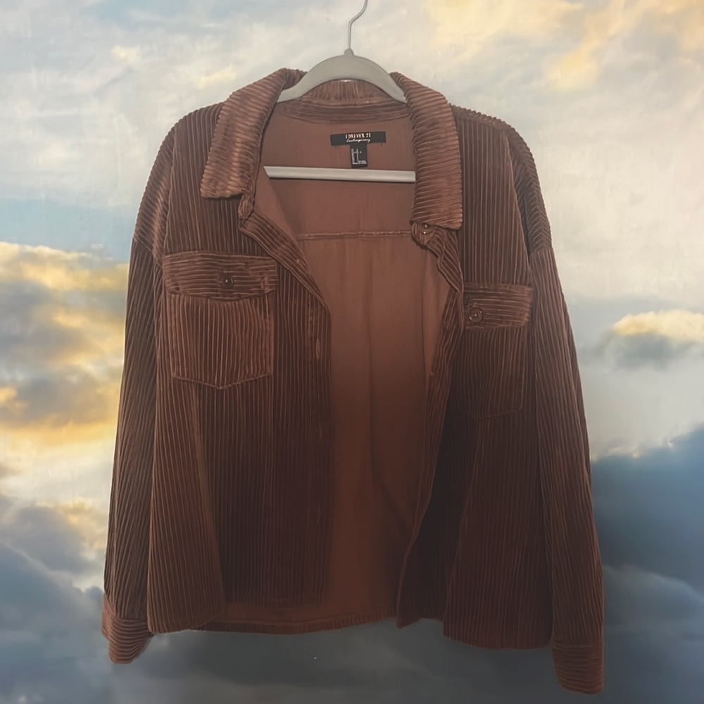 Brown corduroy shacket - Forever 21